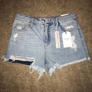 High rise jean shorts